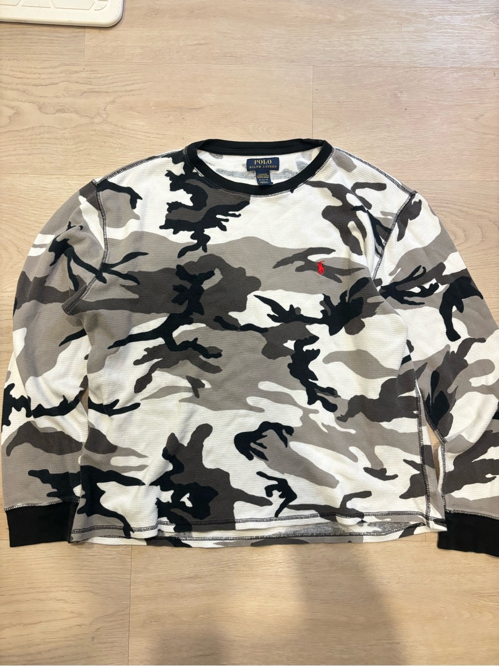 Polo by Ralph Lauren Men’s Camo Crewneck Shirt - White, Gray, Black